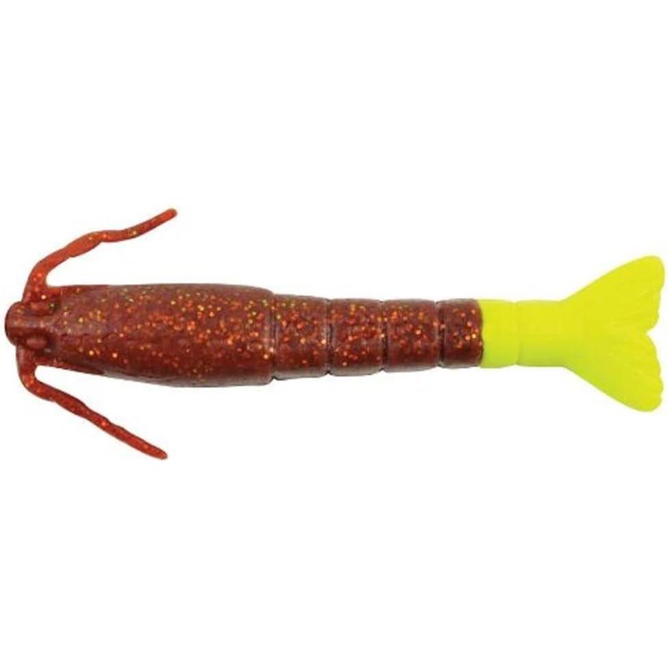 imageBerkley Gulp Shrimp Saltwater Fishing Soft BaitRoot Beer GoldChartreuse