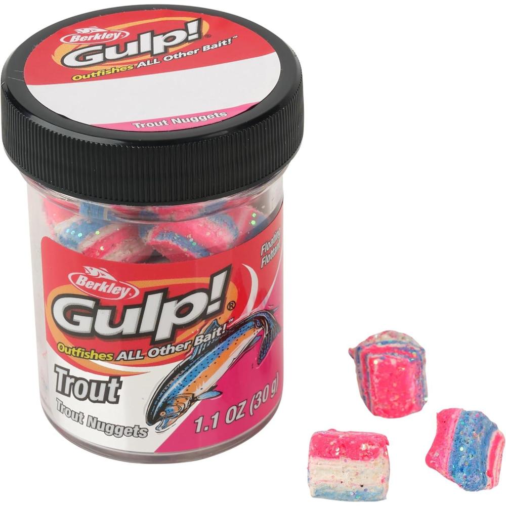 imageBerkley Gulp Trout Nuggets Dough Bait Scented and Flavored Soft Bait for Freshwater Fishing Designed to Attract Trout High VisibilityBomb Pop