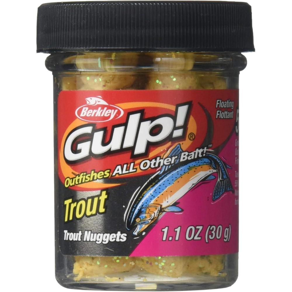 imageBerkley Gulp Trout Nuggets Dough Bait Scented and Flavored Soft Bait for Freshwater Fishing Designed to Attract Trout High VisibilityChunky Cheese