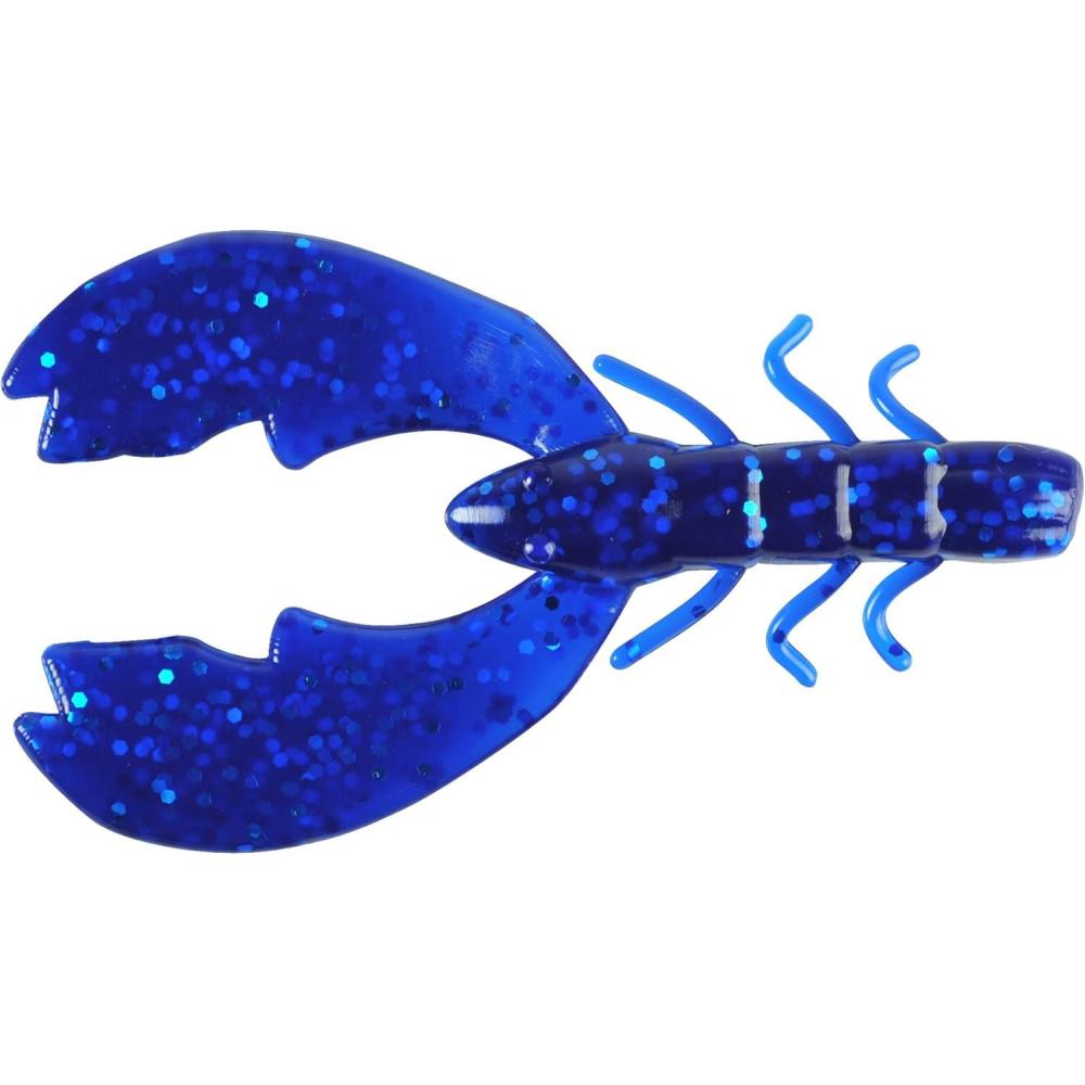imageBerkley PowerBait Chigger Craw Sapphire Blue 4quot 9 Count