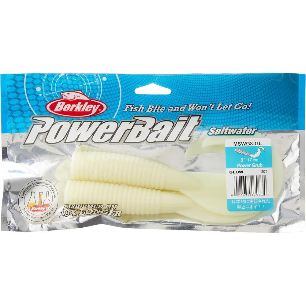 imageBerkley PowerBait Grub Glow 8quot