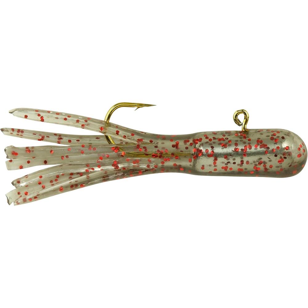 imageBerkley PowerBait PreRigged Atomic Tubes Fishing Soft BaitClear Brown Red Fleck