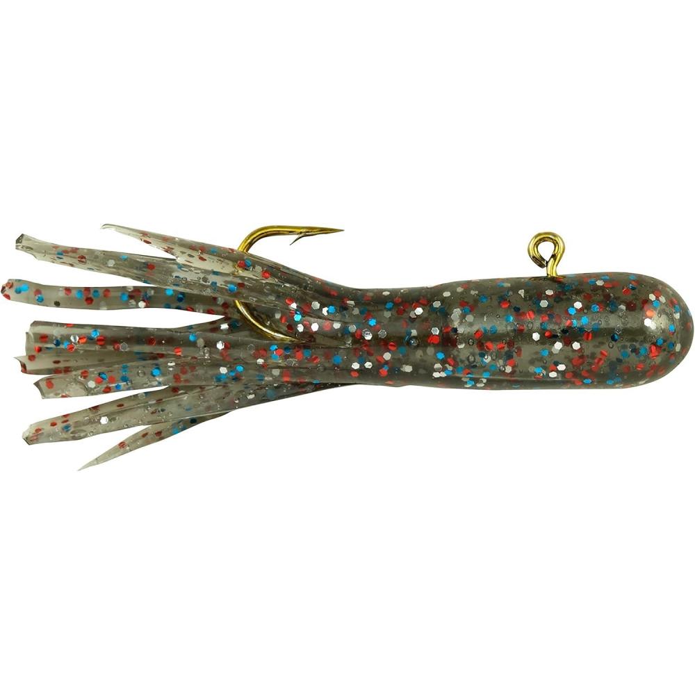 imageBerkley PowerBait PreRigged Atomic Tubes Fishing Soft BaitSmoke Rainbow Sparkle