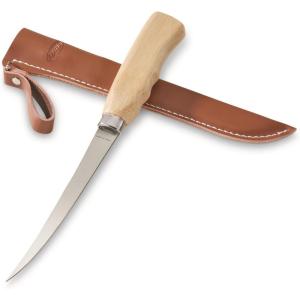 Berkley 6″ Wood Handle Fillet Knife, Includes Sheath and Blade Sharpener, Ergonomic Design, Corrosion-Resistant, Stainless Steel Blade, Ideal Fishing Knife for Cleaning Medium Gamefish(6″)