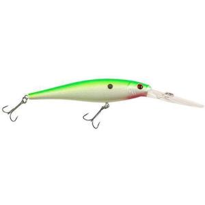 Berkley Flicker Minnow Fishing Lure, Chartreuse Pearl, 1/2 oz, 4 1/2in | 11cm Crankbaits, Realistic Minnow Profile, Sharp Dive Curve Gets to Fish Quickly, Equipped with Fusion19 Hook