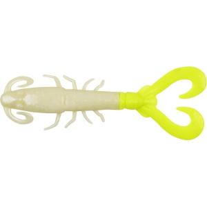 Berkley Gulp!® Mantis Shrimp, Pearl White/Chartreuse, 3″