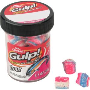 Berkley Gulp! Trout Nuggets Dough Bait, Scented and Flavored Soft Bait for Freshwater Fishing, Designed to Attract Trout, High Visibility(Bomb Pop)