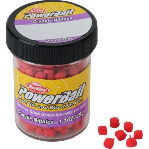 Berkley PowerBait Crappie Nibbles Dough Fishing Bait(Glow Red)