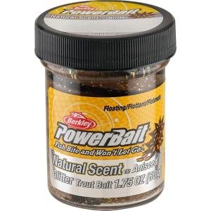 Berkley PowerBait Natural Glitter Trout Fishing Dough Bait(Black Brown – Aniseed Scent)