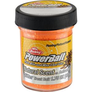 Berkley PowerBait Natural Glitter Trout Fishing Dough Bait(Fluorescent Orange – Aniseed Scent)