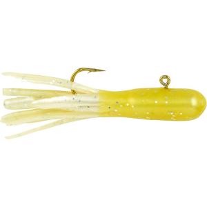 Berkley PowerBait Pre-Rigged Atomic Tubes Fishing Soft Bait(Yellow Pearl Silver Fleck)