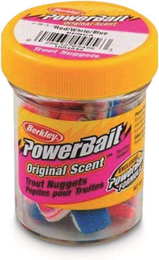 imageBerkley PowerBait Power Nuggets Fishing Dough Bait Assorted Colors Scent Dispersion Technology Irresistible Scent and Flavor Moldable and Easy to UseFluorescent Red
