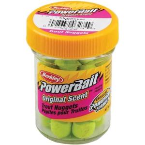 Berkley PowerBait Power Nuggets Fishing Dough Bait, Assorted Colors, Scent Dispersion Technology, Irresistible Scent and Flavor, Moldable and Easy to Use(Chartreuse)