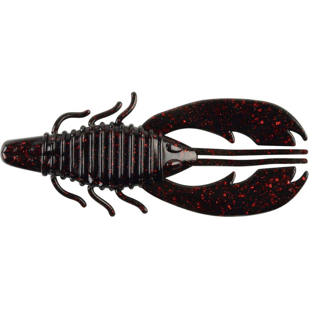 imageBerkley PowerBait Craw Fatty Fishing Soft BaitBlack Red Fleck