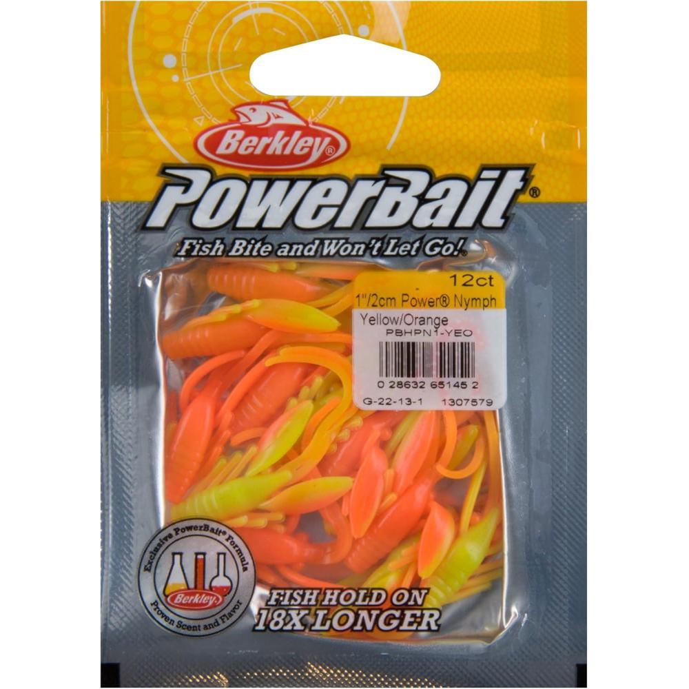 imageBerkley PowerBait Power Nymph  YellowOrange 1quot 12 Count