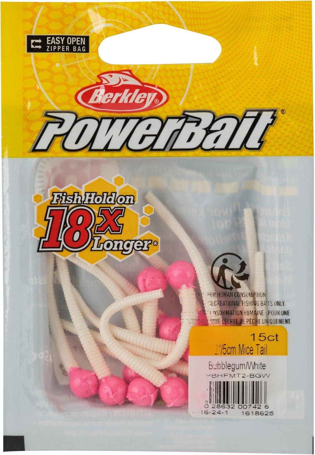 imageBerkley PowerBait Floating Mice Tails Fishing Soft Bait 1BubblegumWhite