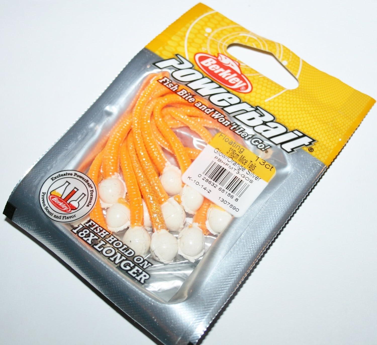 imageBerkley PowerBait Floating Mice Tails Fishing Soft Bait 1GlowOrange Silver