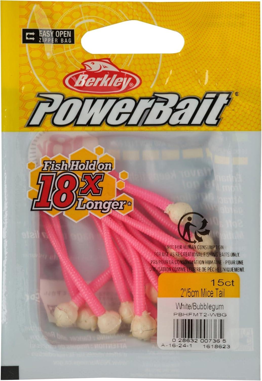 imageBerkley PowerBait Floating Mice Tails Fishing Soft Bait 1WhiteBubblegum