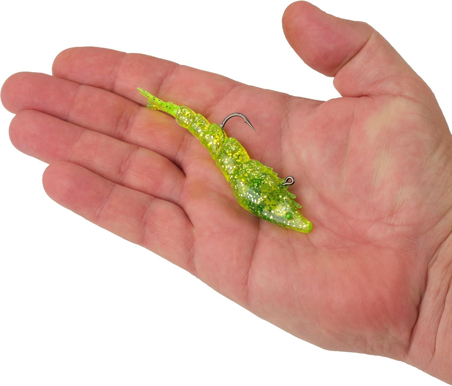 imageBerkley PowerBait Saltwater PowerSwitch Shrimp Fishing Soft BaitChartreuse Silver Flash