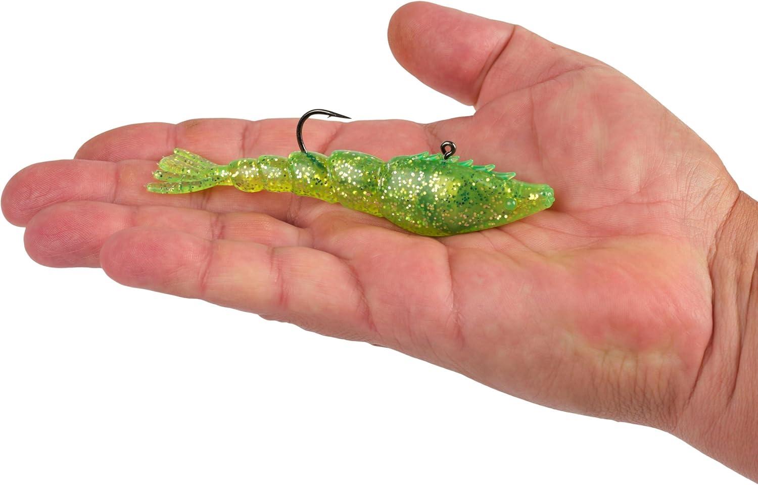 imageBerkley PowerBait Saltwater PowerSwitch Shrimp Fishing Soft BaitChartreuse Silver Flash