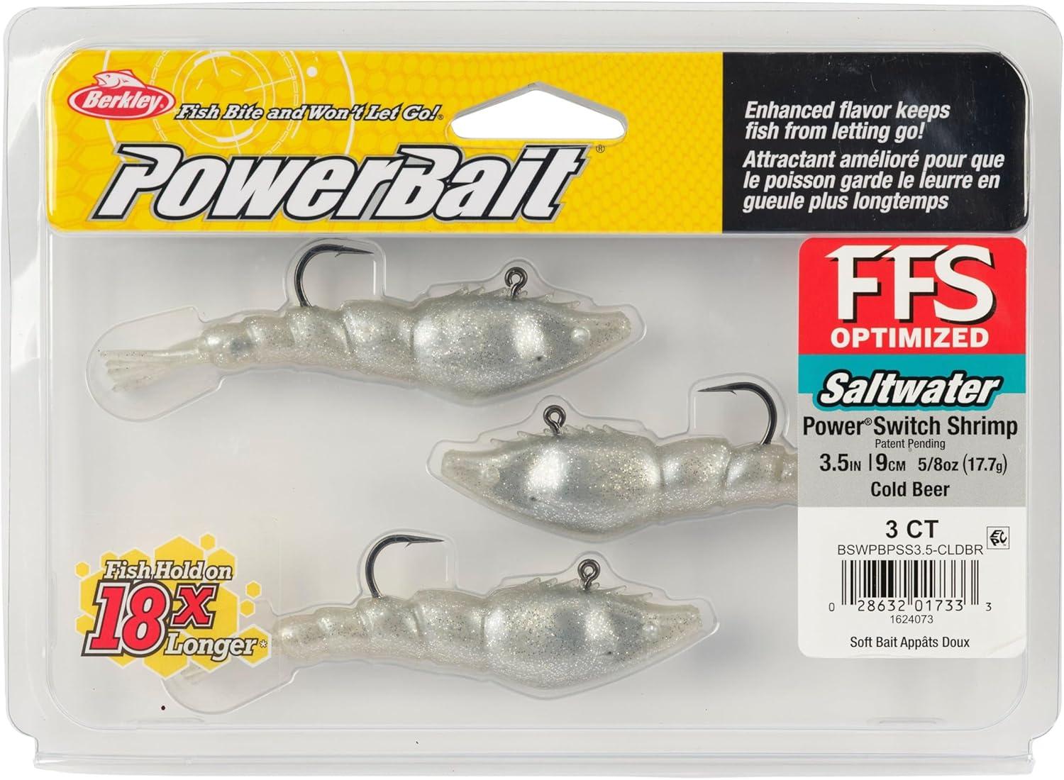 imageBerkley PowerBait Saltwater PowerSwitch Shrimp Fishing Soft BaitCold Beer