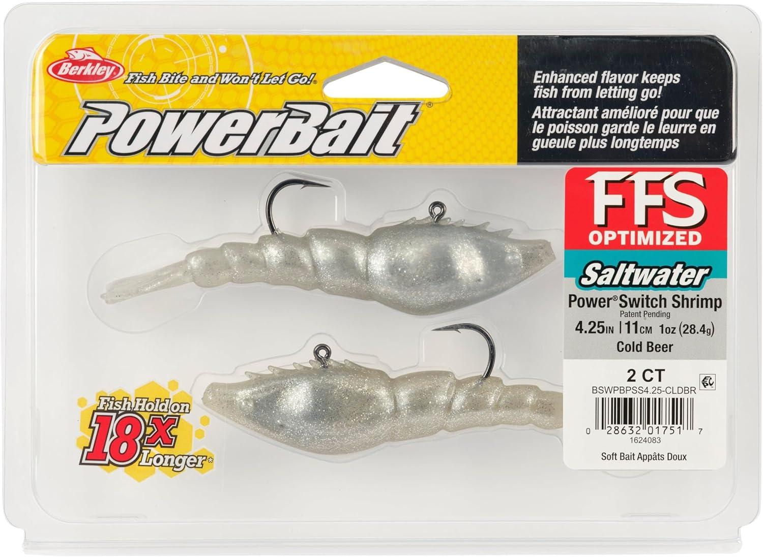 imageBerkley PowerBait Saltwater PowerSwitch Shrimp Fishing Soft BaitCold Beer