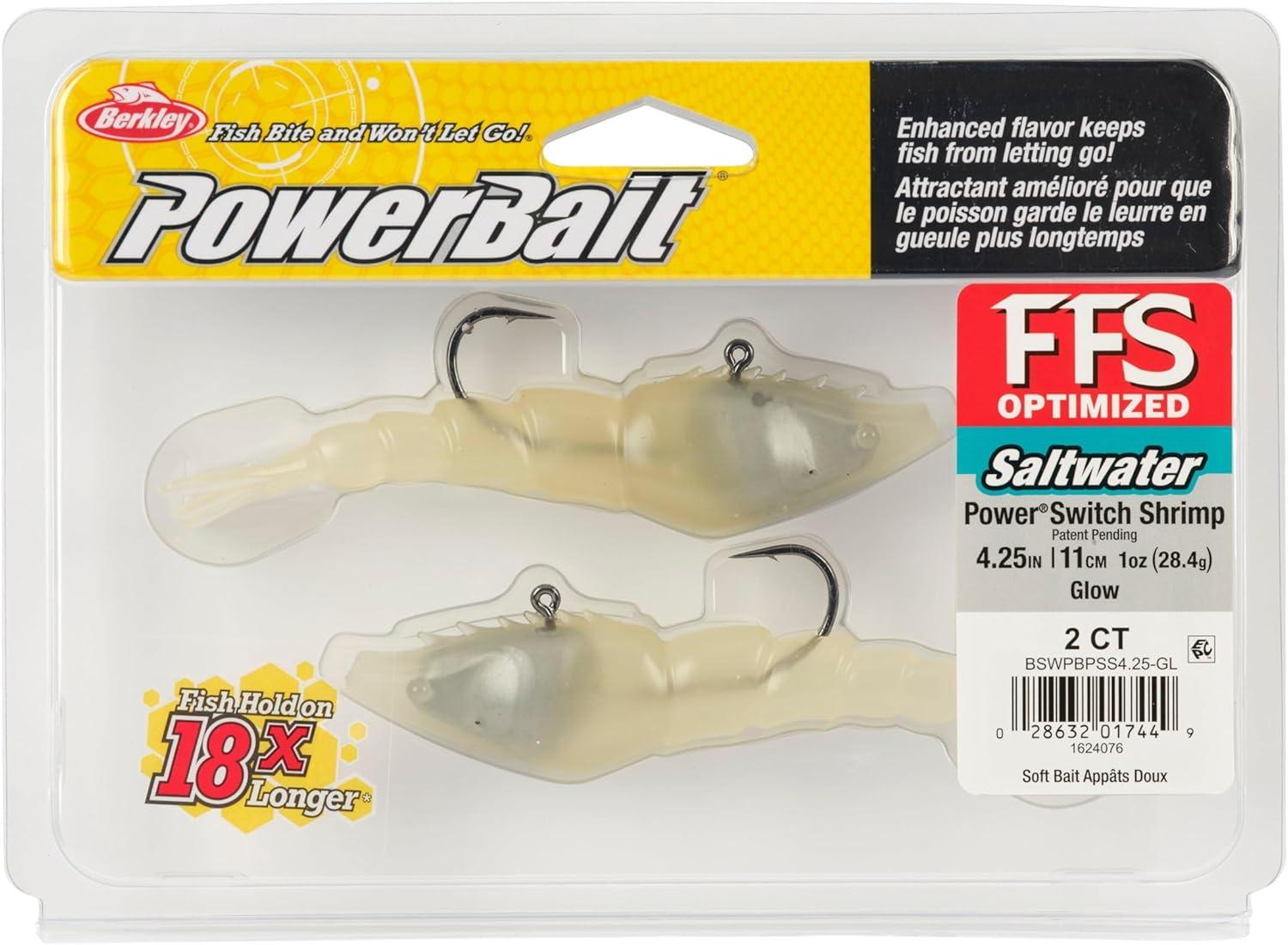 imageBerkley PowerBait Saltwater PowerSwitch Shrimp Fishing Soft BaitGlow