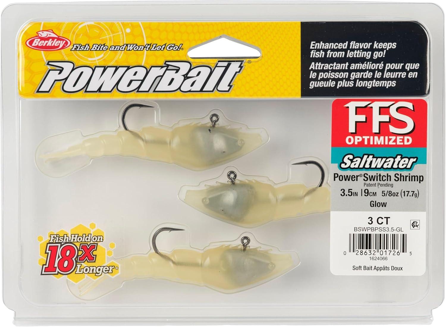 imageBerkley PowerBait Saltwater PowerSwitch Shrimp Fishing Soft BaitGlow
