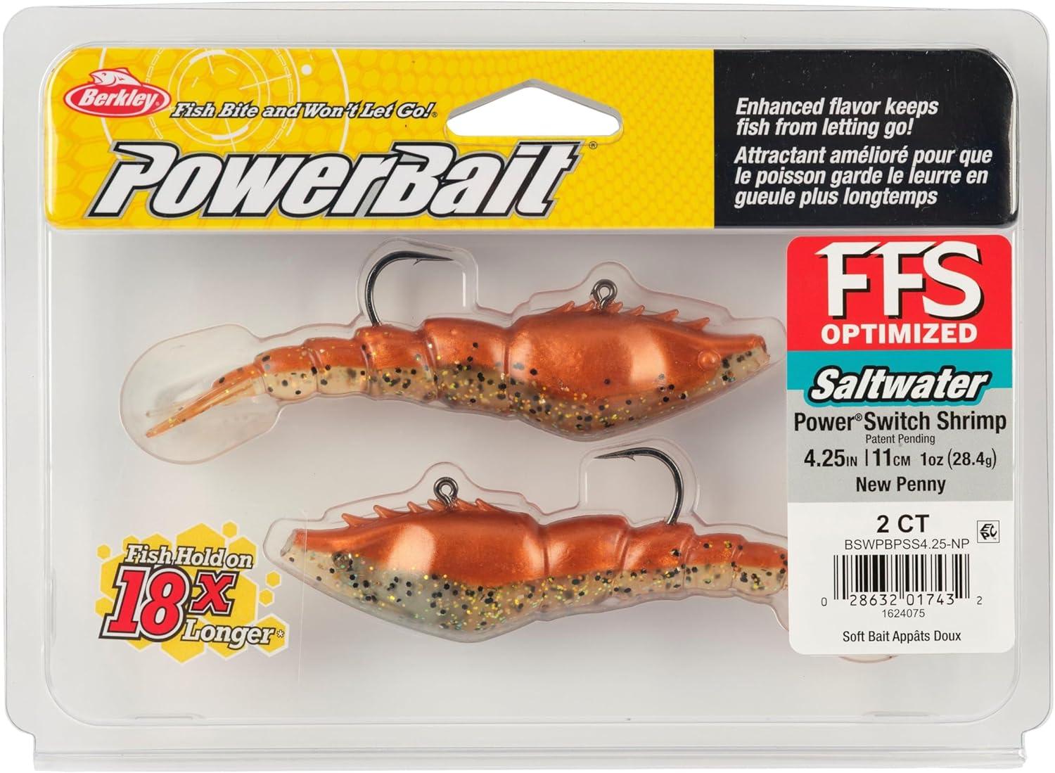 imageBerkley PowerBait Saltwater PowerSwitch Shrimp Fishing Soft BaitNew Penny