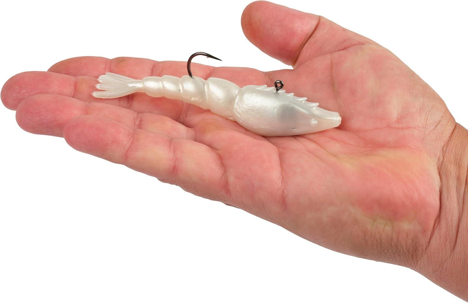 imageBerkley PowerBait Saltwater PowerSwitch Shrimp Fishing Soft BaitPearl White