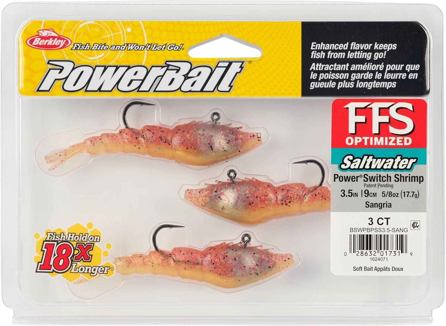 imageBerkley PowerBait Saltwater PowerSwitch Shrimp Fishing Soft BaitSangria