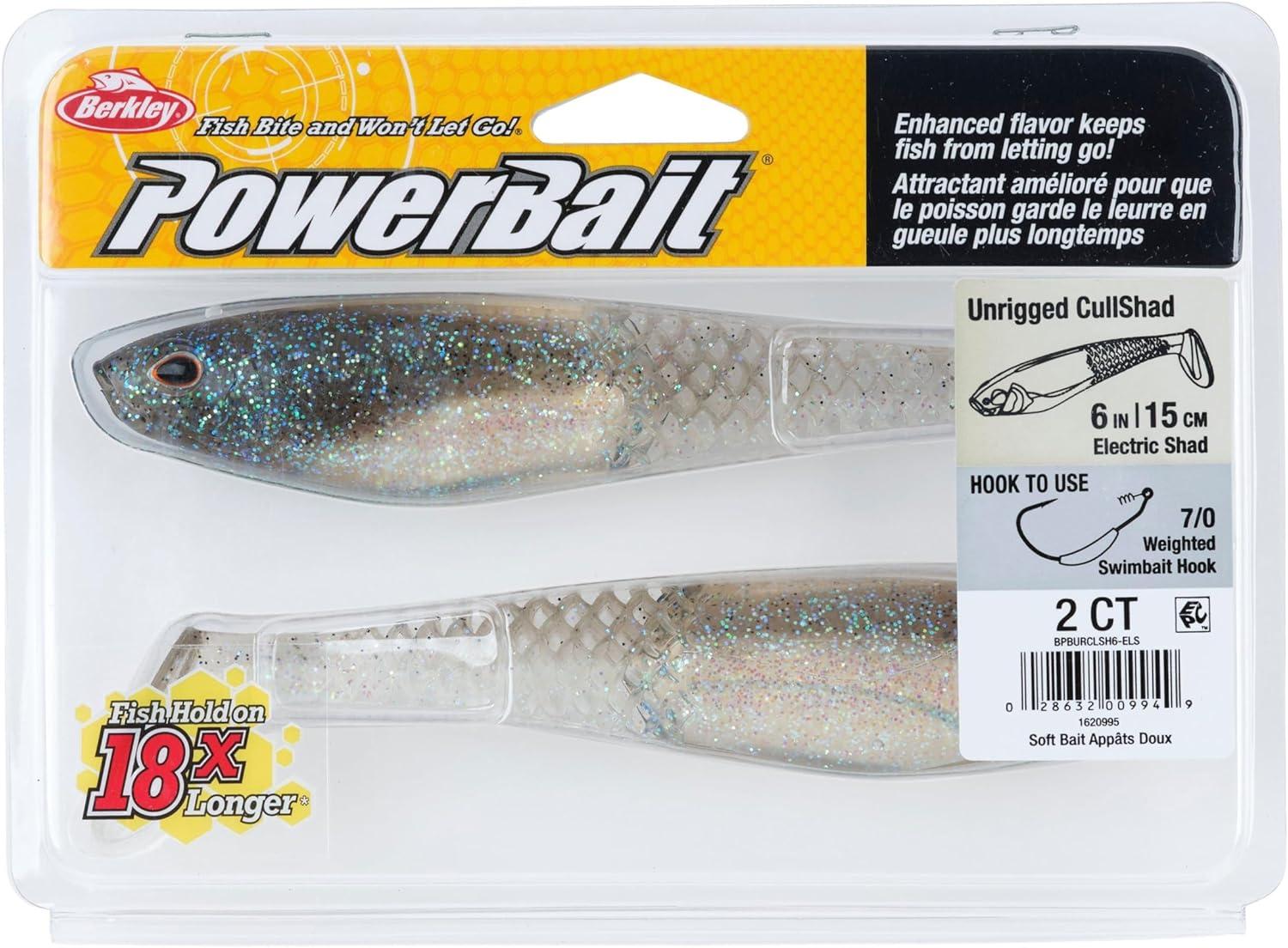 imageBerkley PowerBait Unrigged CullShad Fishing Soft BaitElectric Shad