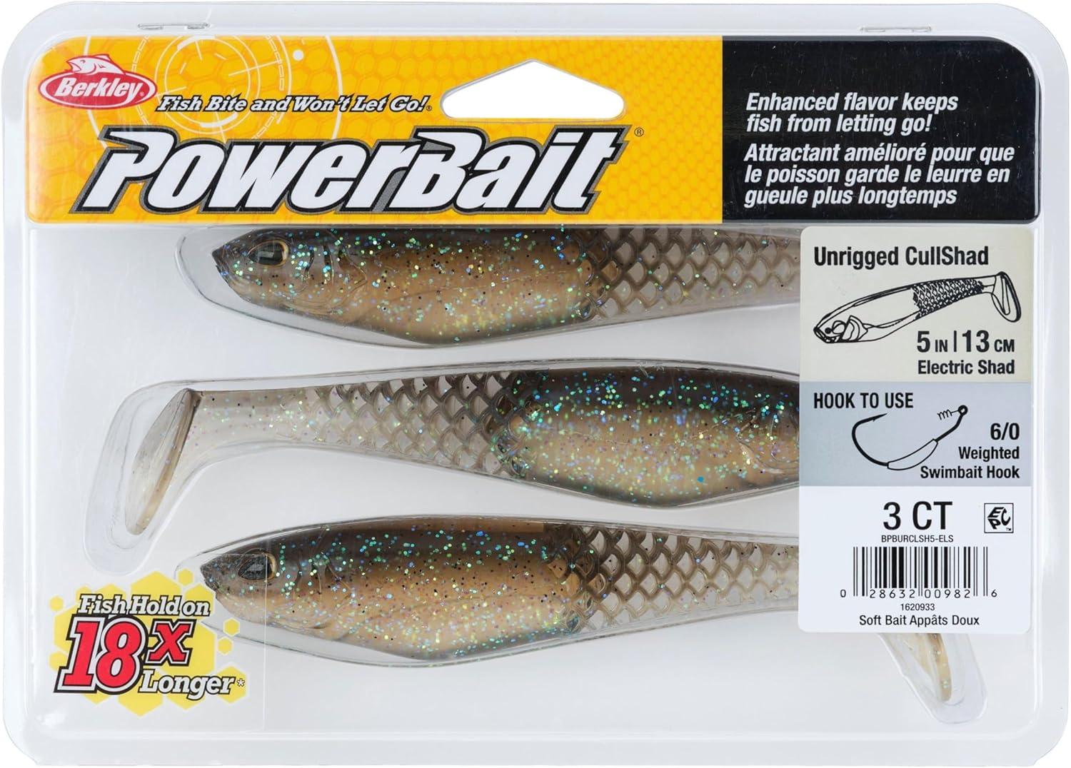 imageBerkley PowerBait Unrigged CullShad Fishing Soft BaitElectric Shad