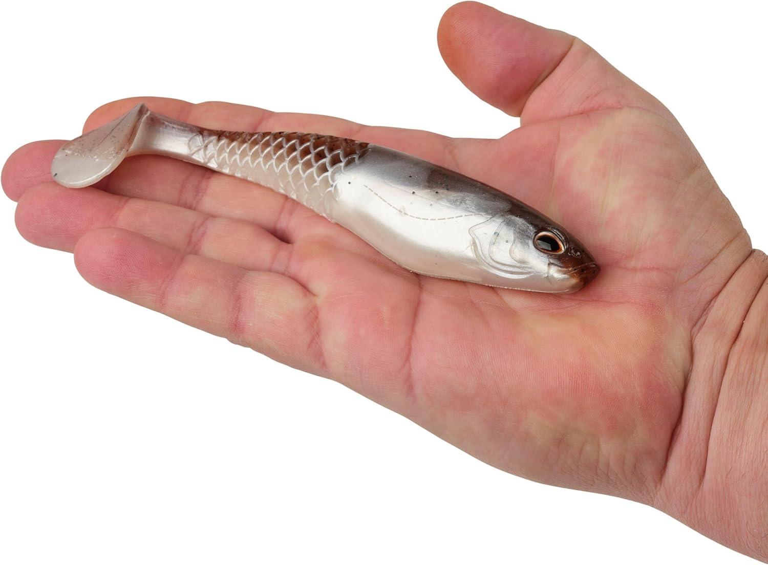 imageBerkley PowerBait Unrigged CullShad Fishing Soft BaitGreen Pumpkin Pearl White