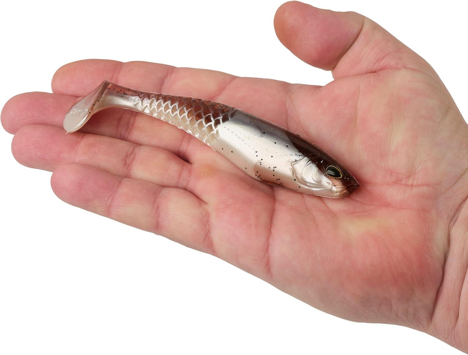 imageBerkley PowerBait Unrigged CullShad Fishing Soft BaitGreen Pumpkin Pearl White