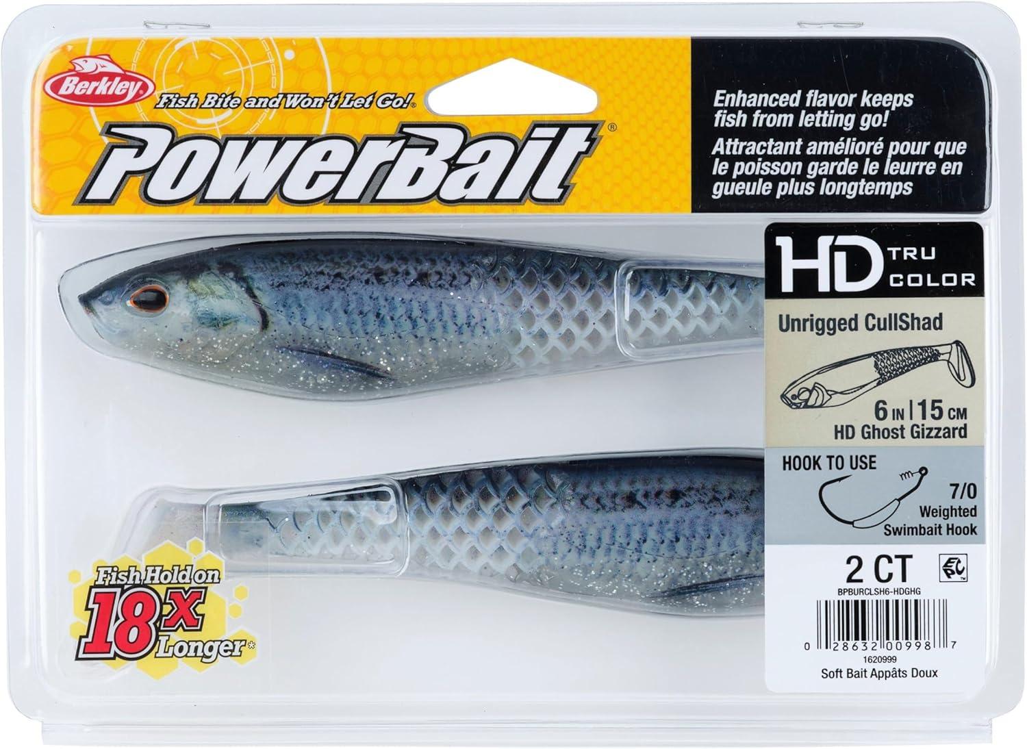 imageBerkley PowerBait Unrigged CullShad Fishing Soft BaitHD Ghost Gizzard