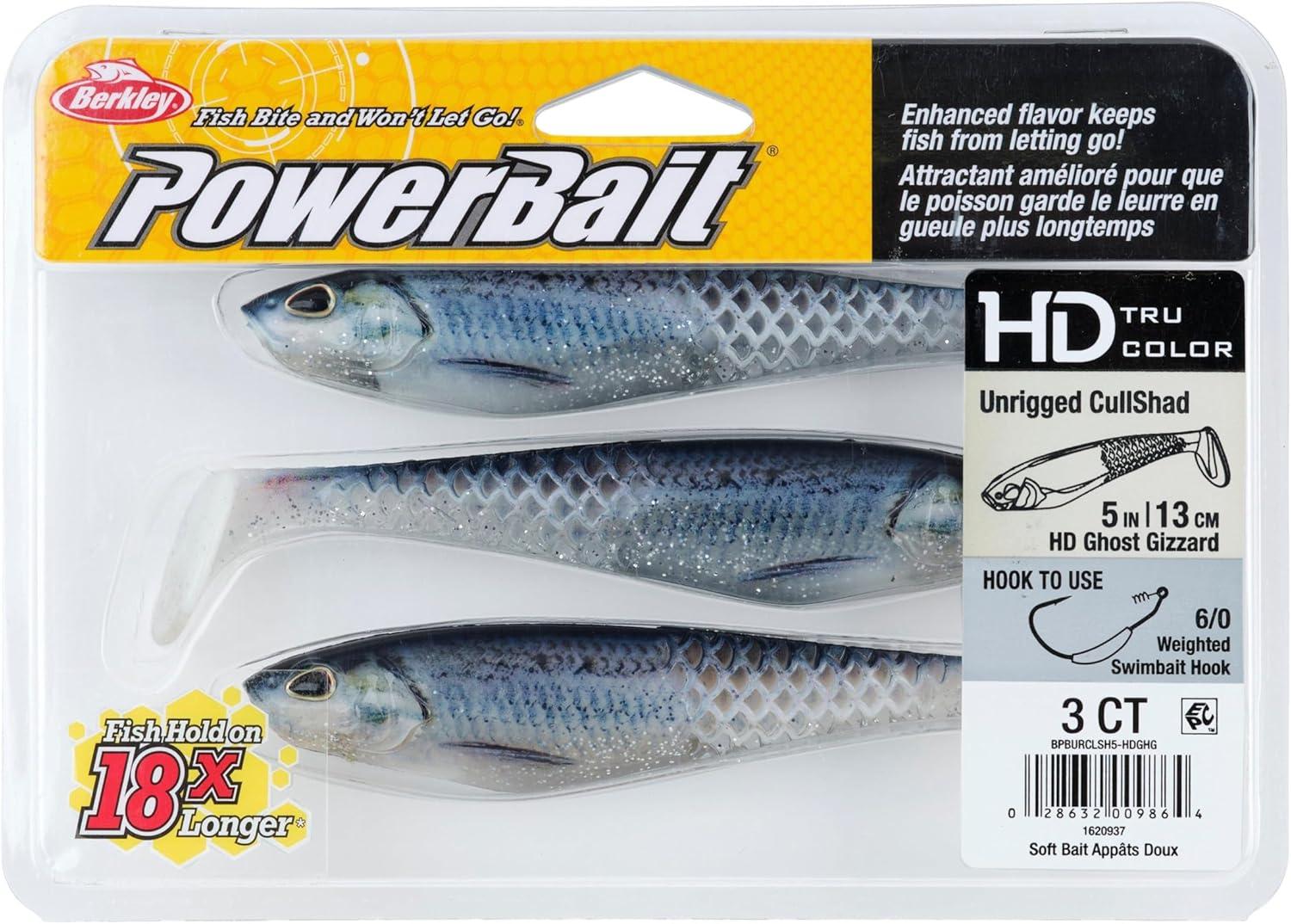 imageBerkley PowerBait Unrigged CullShad Fishing Soft BaitHD Ghost Gizzard