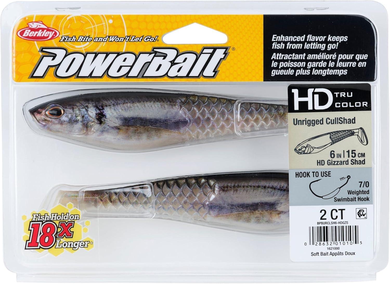 imageBerkley PowerBait Unrigged CullShad Fishing Soft BaitHD Gizzard Shad