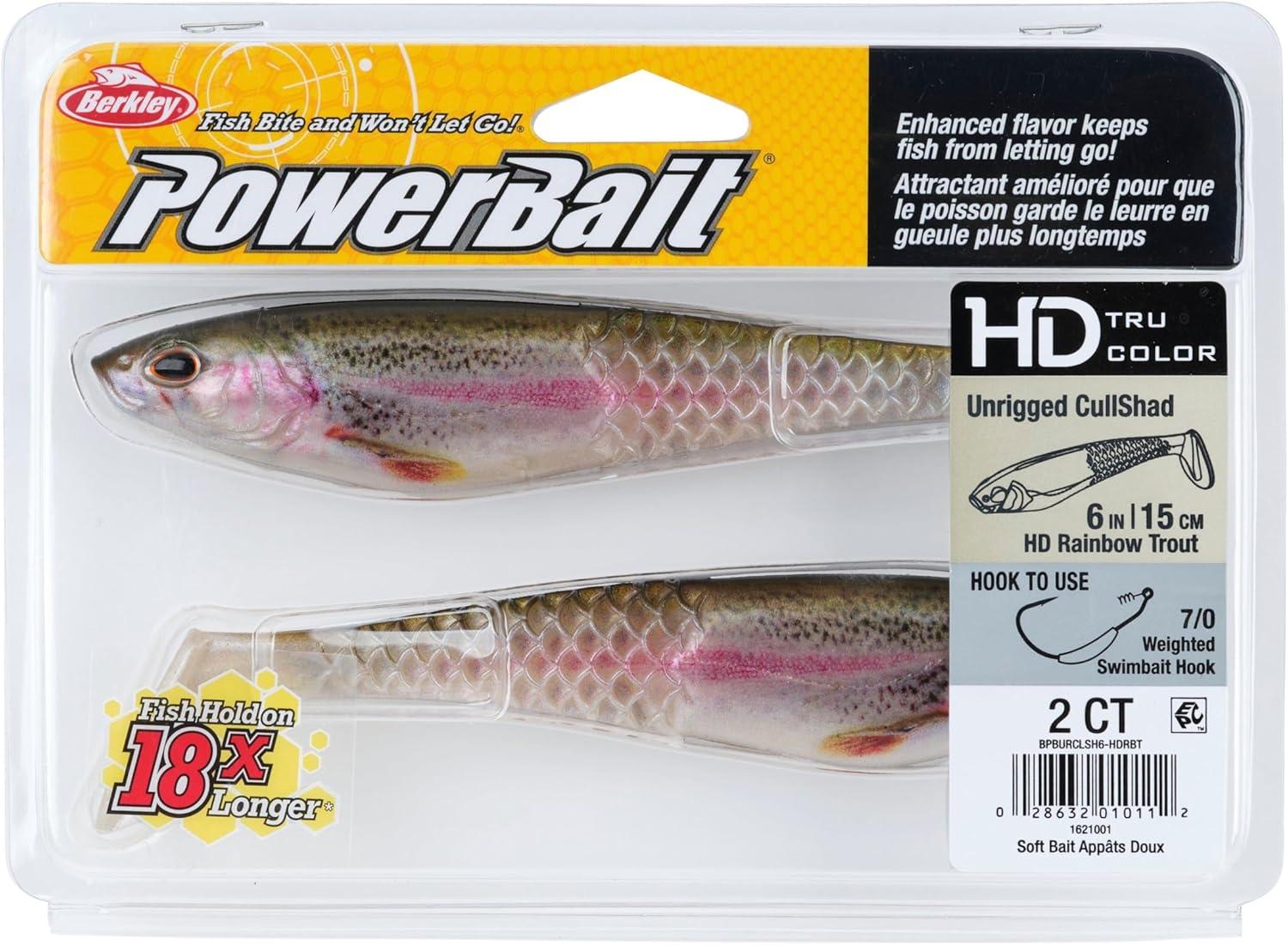 imageBerkley PowerBait Unrigged CullShad Fishing Soft BaitHD Rainbow Trout