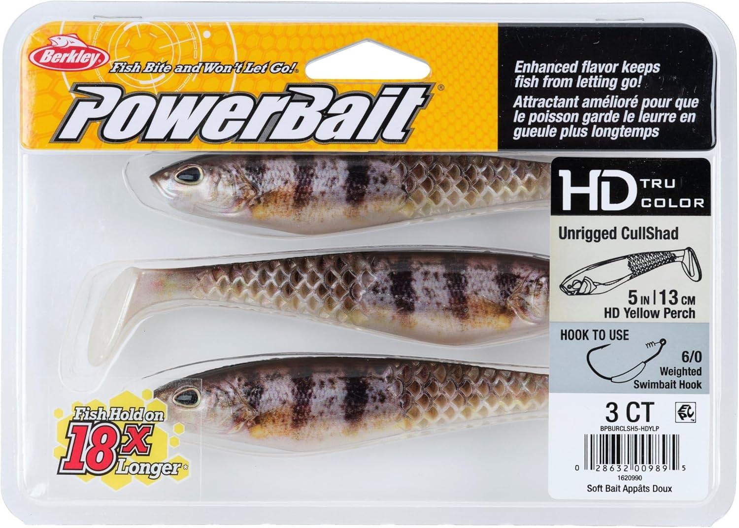 imageBerkley PowerBait Unrigged CullShad Fishing Soft BaitHD Yellow Perch