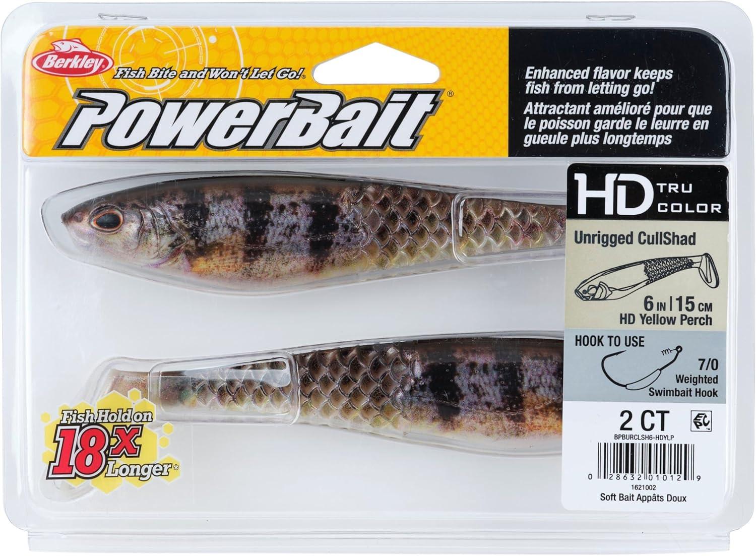imageBerkley PowerBait Unrigged CullShad Fishing Soft BaitHD Yellow Perch