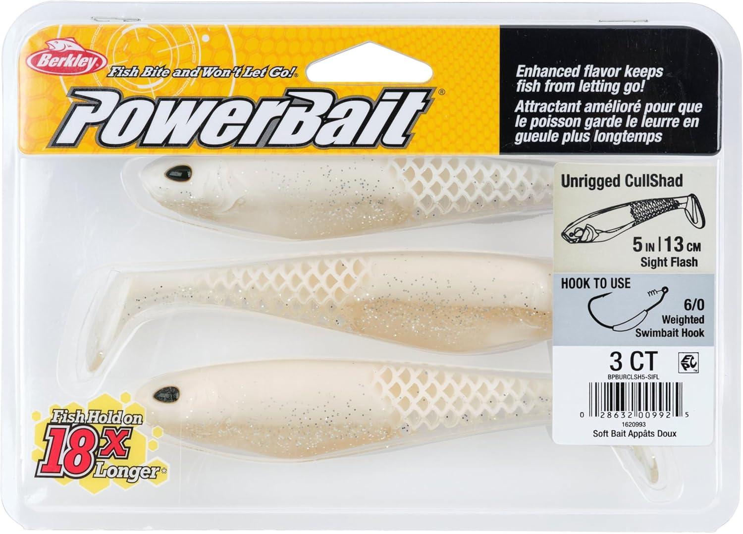 imageBerkley PowerBait Unrigged CullShad Fishing Soft BaitSight Flash