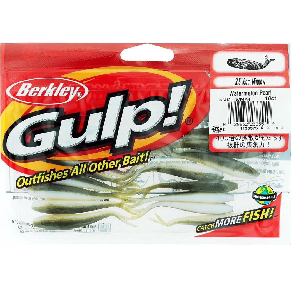 imageBerkley Gulp Minnow Fishing Soft BaitWatermelon Pearl