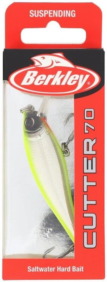 imageBerkley Cutter Saltwater Fishing Hard Bait Erratic Rolling Action Ideal for a Variety of Retrieves and Species Equipped with Fusion19 HookChromeChartreuse