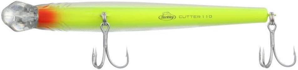 imageBerkley Cutter Saltwater Fishing Hard Bait Erratic Rolling Action Ideal for a Variety of Retrieves and Species Equipped with Fusion19 HookChromeChartreuse