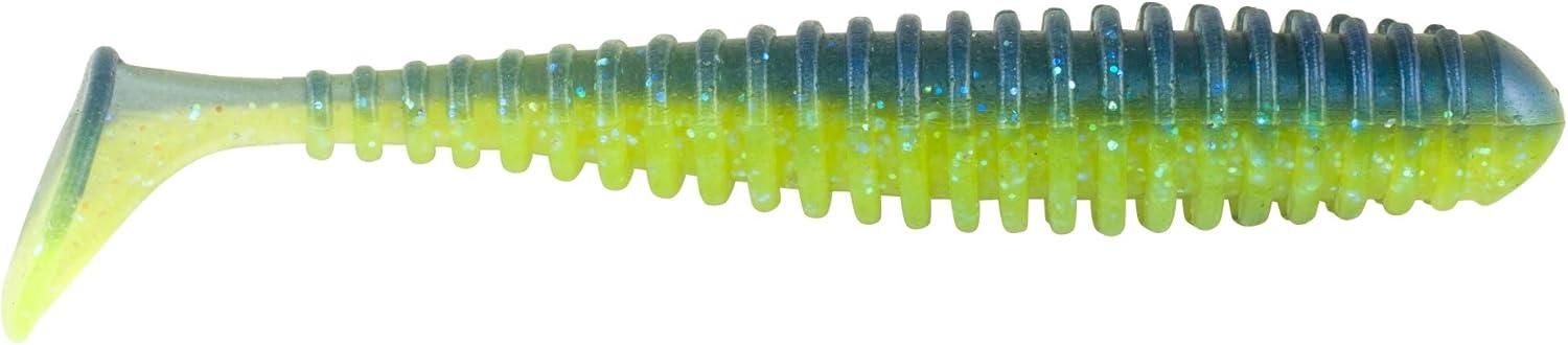 imageBerkley Paddle Tail Trout Fishing Bait 2 in French Pearl Multipurpose Reliable Paddle Tail Actions Eyepopping Colors Multiple Rigging OptionsElectric Blue Chartreuse