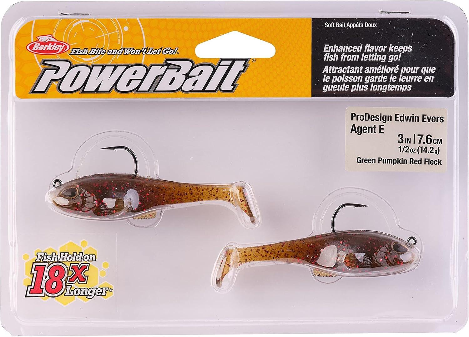 imageBerkley PowerBait Agent E Fishing Soft BaitGreen Pumpkin Red Fleck