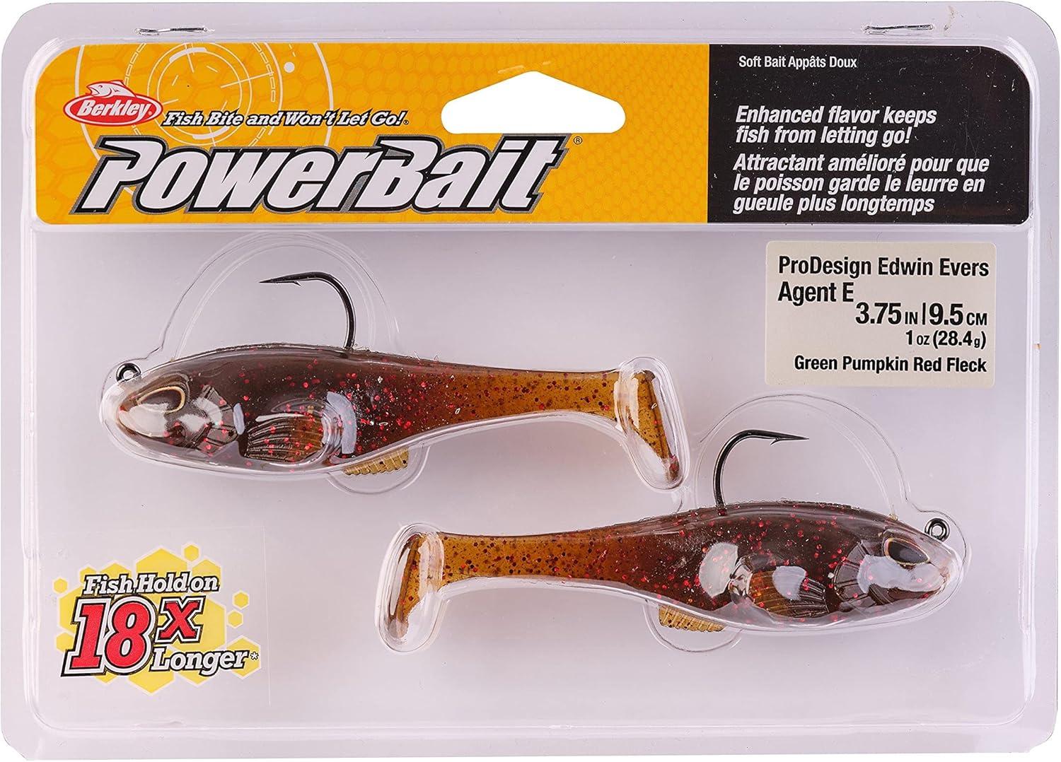 imageBerkley PowerBait Agent E Fishing Soft BaitGreen Pumpkin Red Fleck
