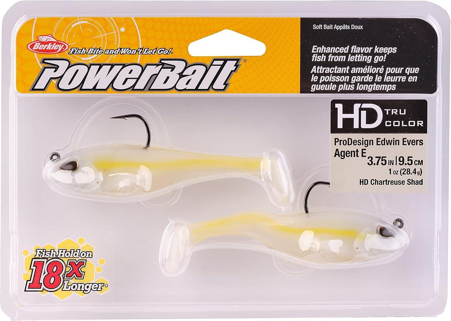 imageBerkley PowerBait Agent E Fishing Soft BaitHD Chartreuse Shad