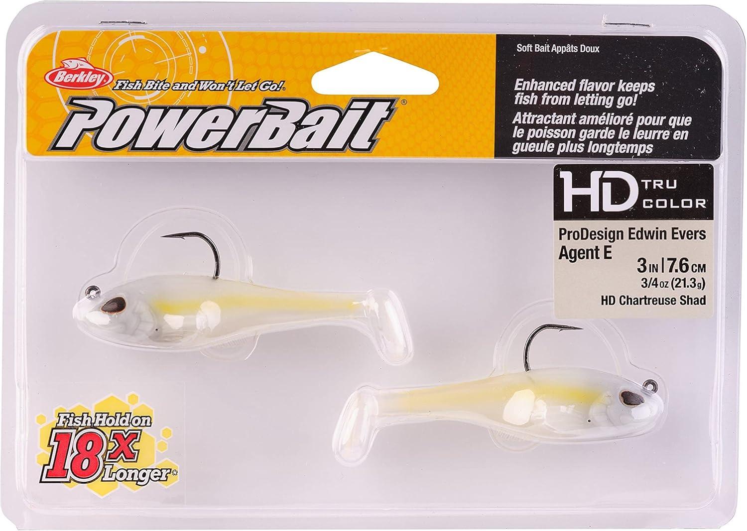 imageBerkley PowerBait Agent E Fishing Soft BaitHD Chartreuse Shad